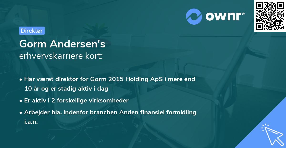 Gorm Andersen's erhvervskarriere kort