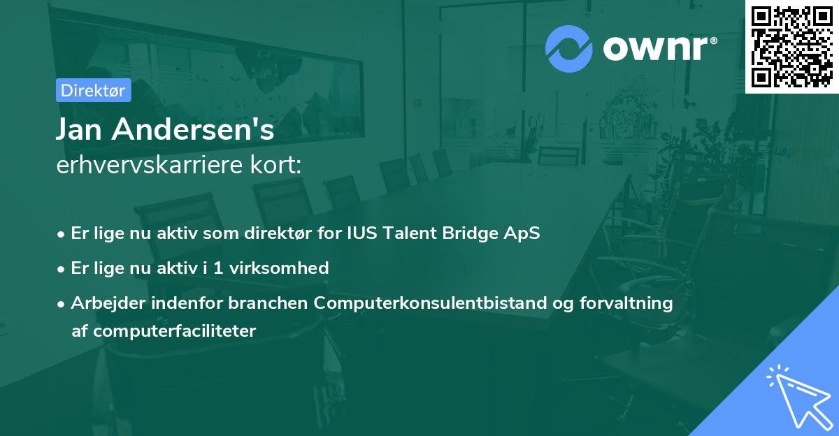 Jan Andersen's erhvervskarriere kort
