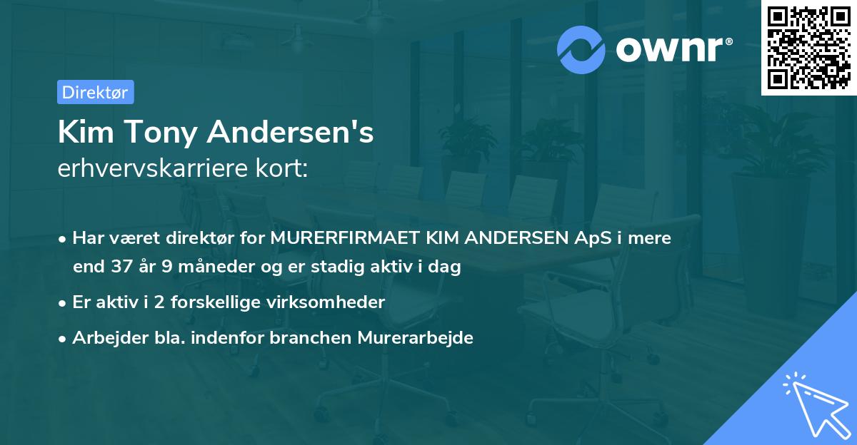 Kim Tony Andersen's erhvervskarriere kort