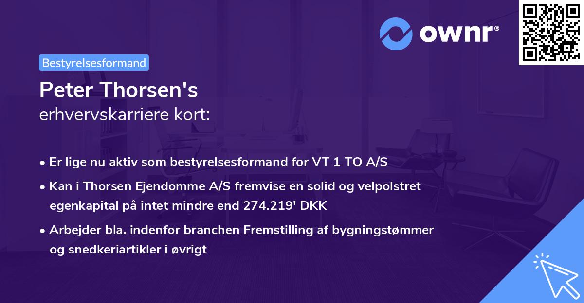 Peter Thorsen's erhvervskarriere kort