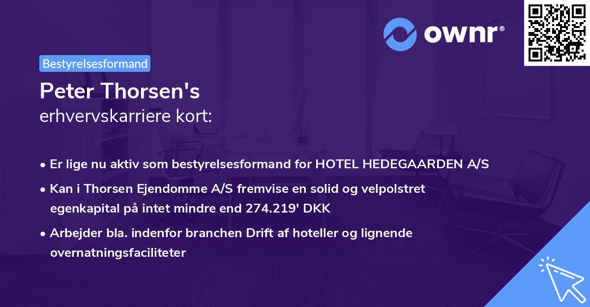 Peter Thorsen's erhvervskarriere kort