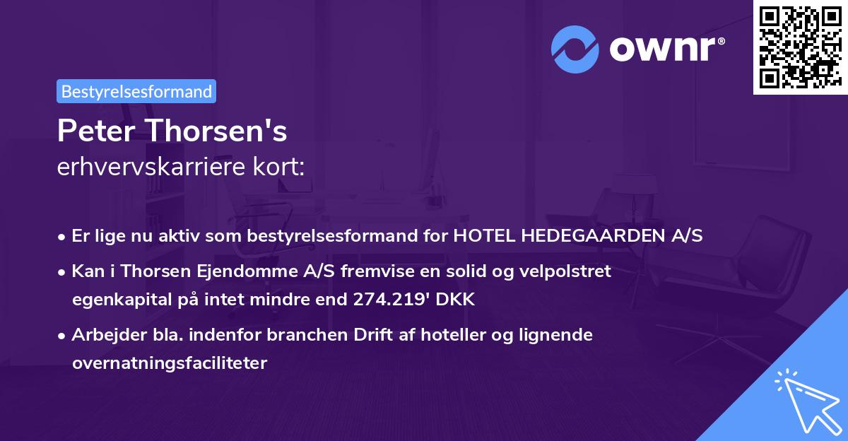 Peter Thorsen's erhvervskarriere kort