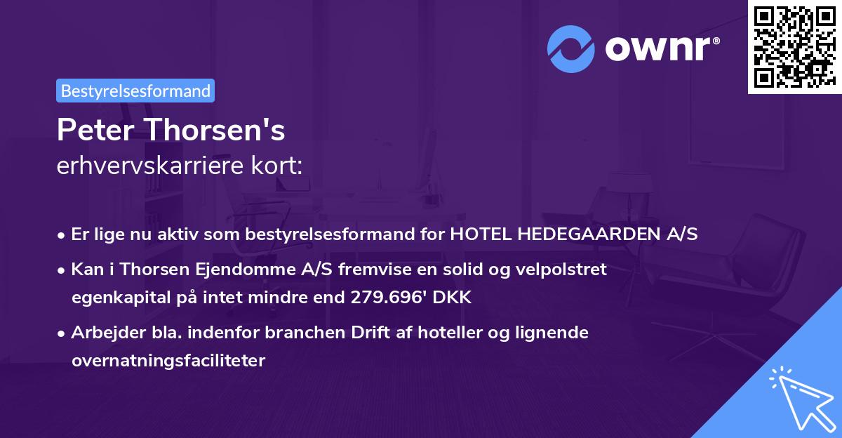 Peter Thorsen's erhvervskarriere kort