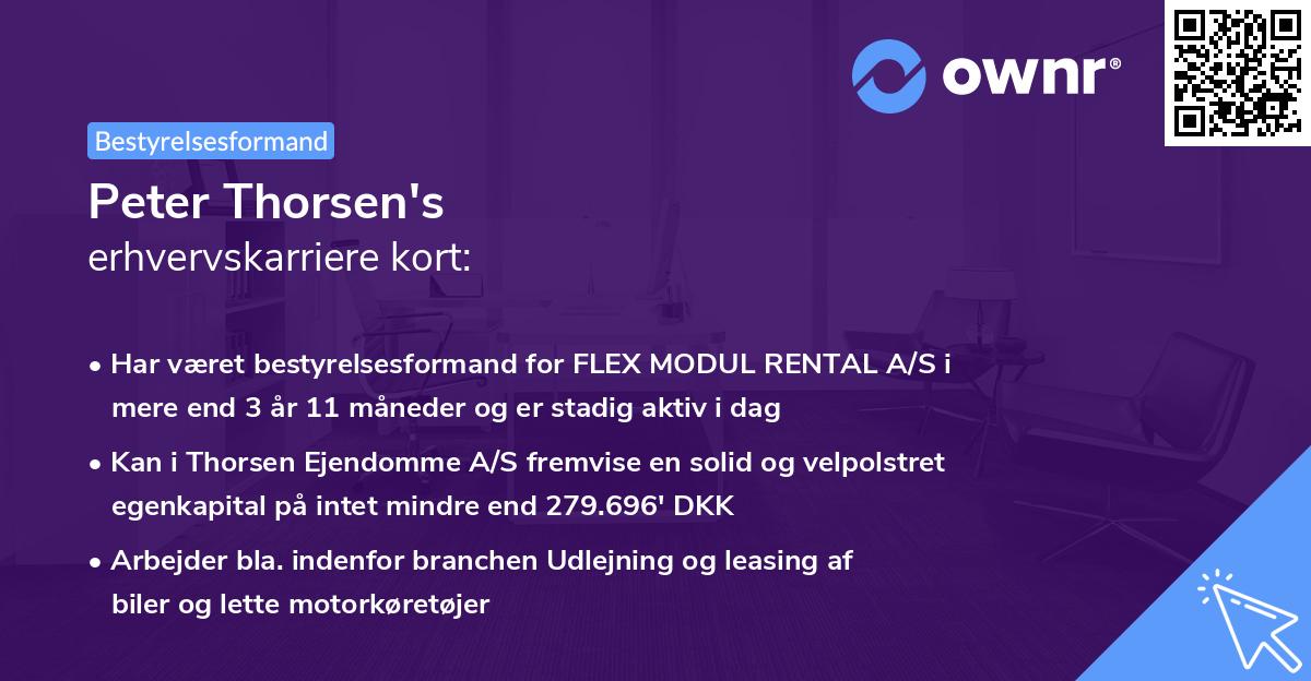 Peter Thorsen's erhvervskarriere kort