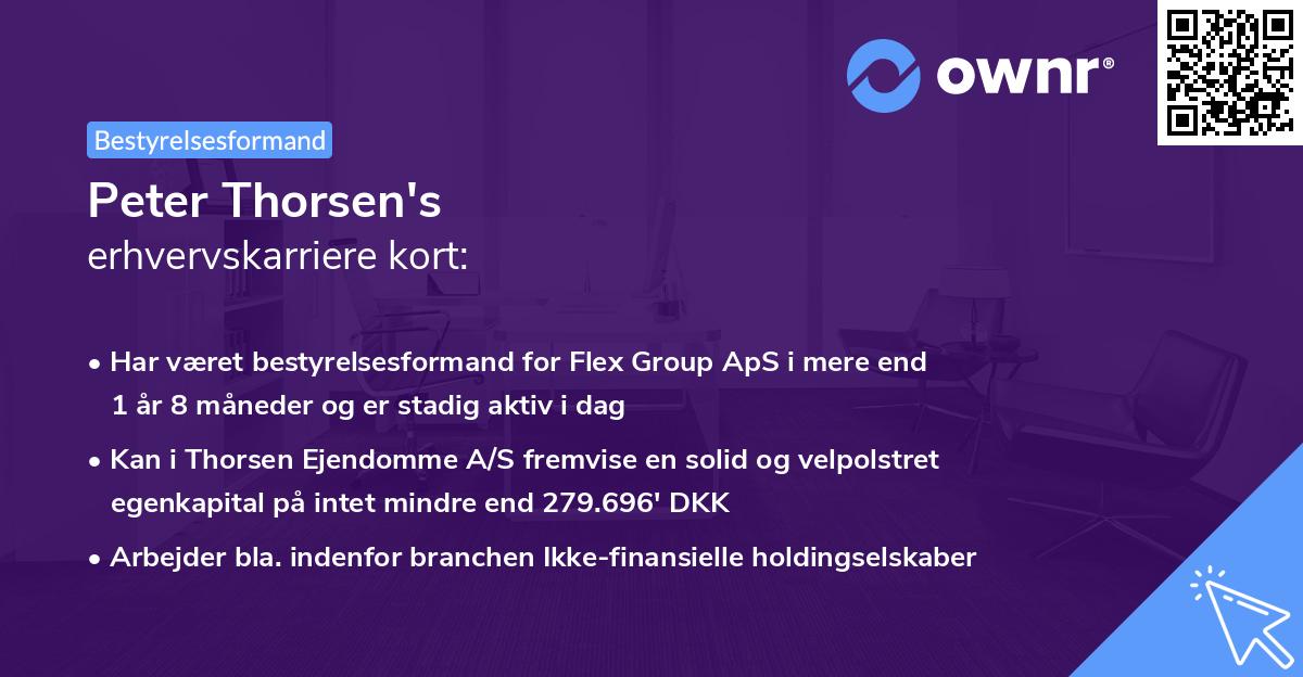 Peter Thorsen's erhvervskarriere kort