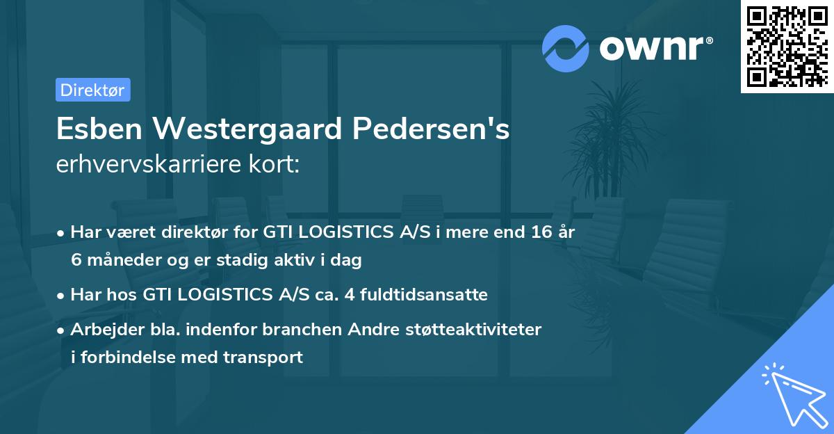 Esben Westergaard Pedersen's erhvervskarriere kort