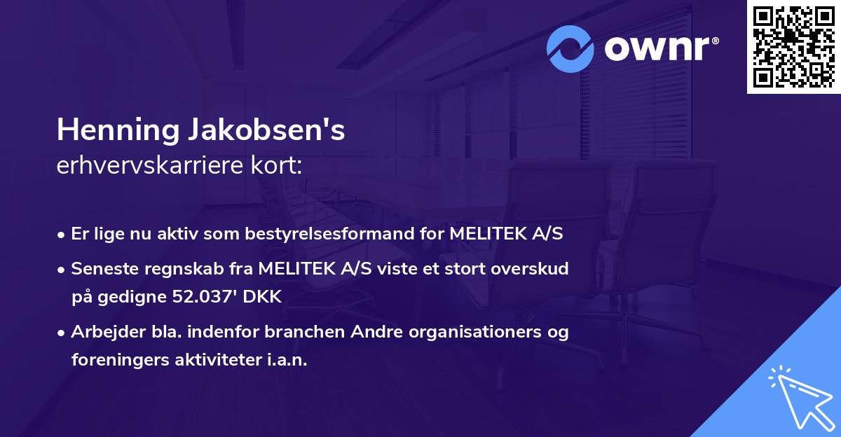 Henning Jakobsen's erhvervskarriere kort