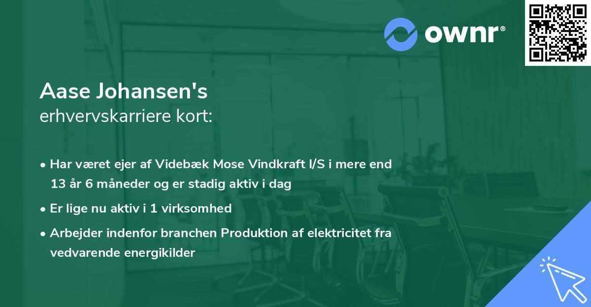 Aase Johansen's erhvervskarriere kort