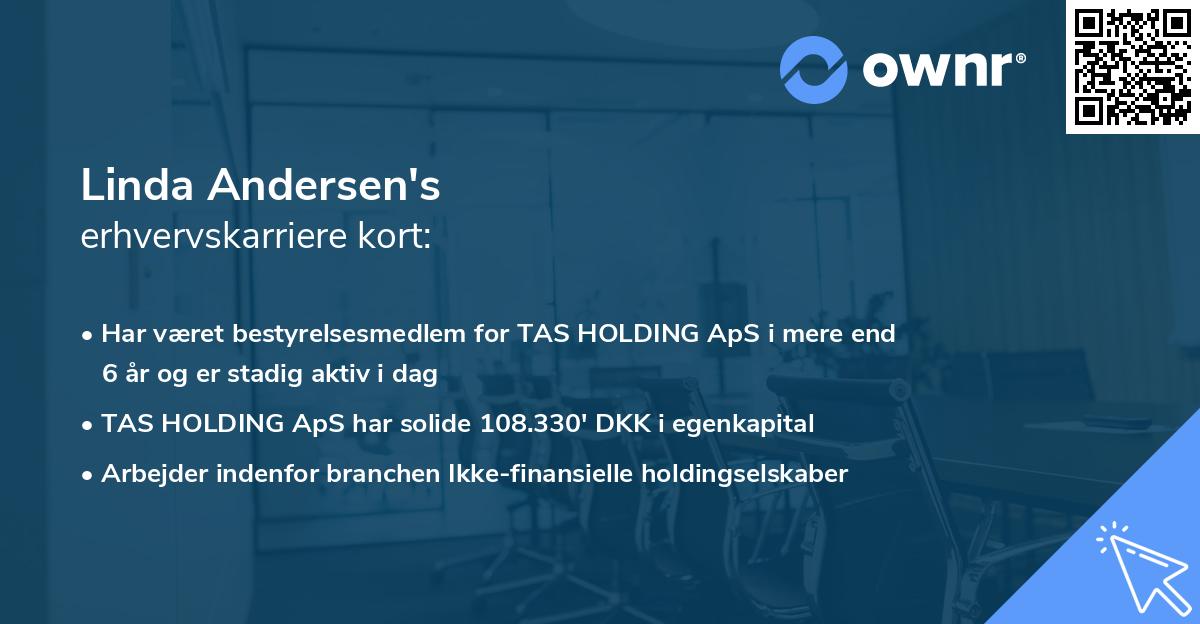 Linda Andersen's erhvervskarriere kort