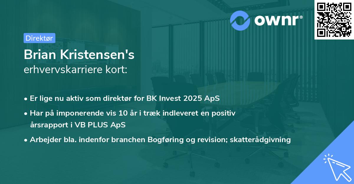 Brian Kristensen's erhvervskarriere kort