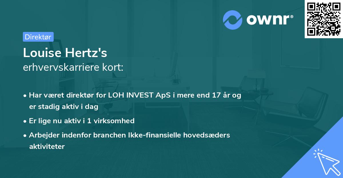 Louise Hertz's erhvervskarriere kort