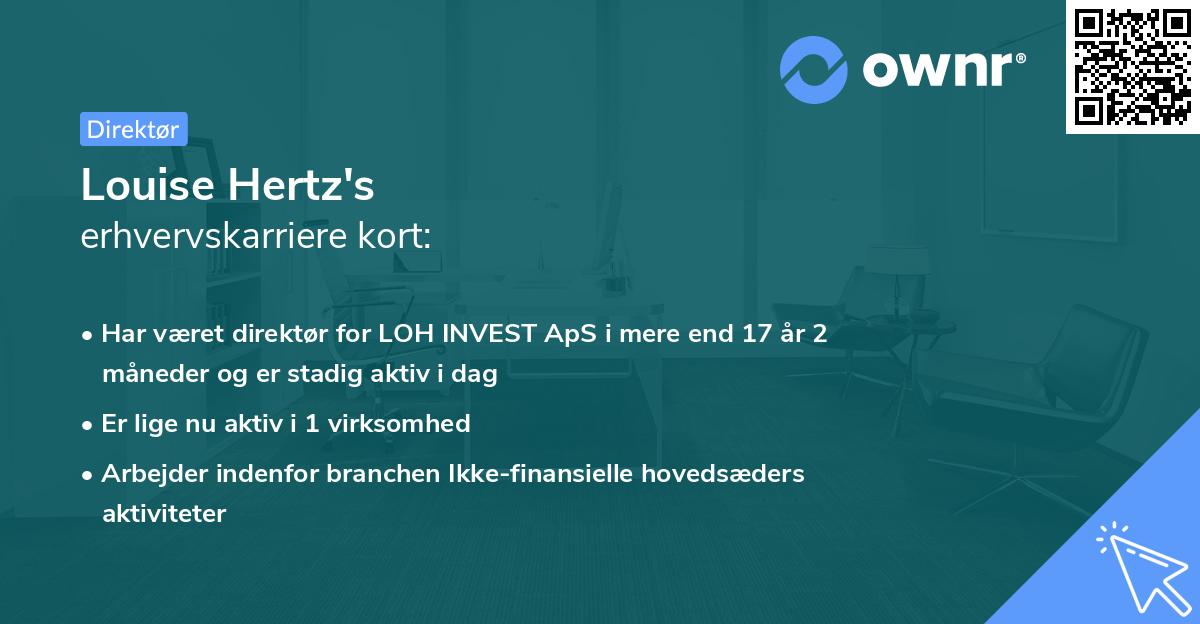 Louise Hertz's erhvervskarriere kort