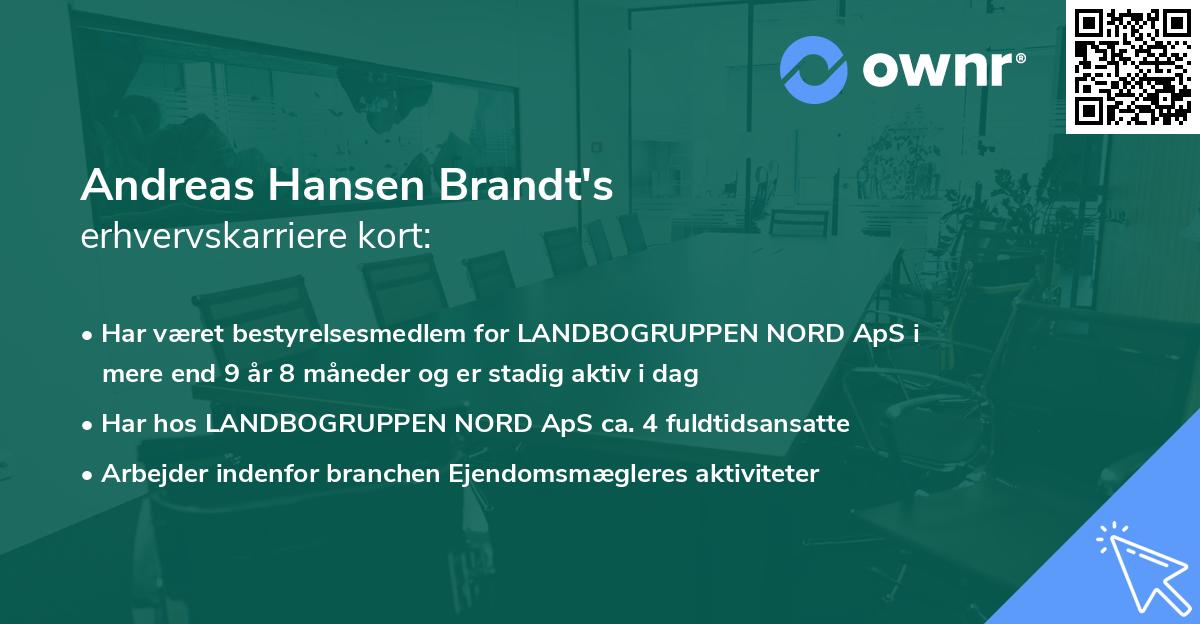 Andreas Hansen Brandt's erhvervskarriere kort