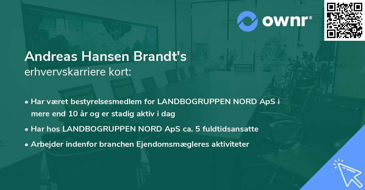 Andreas Hansen Brandt's erhvervskarriere kort