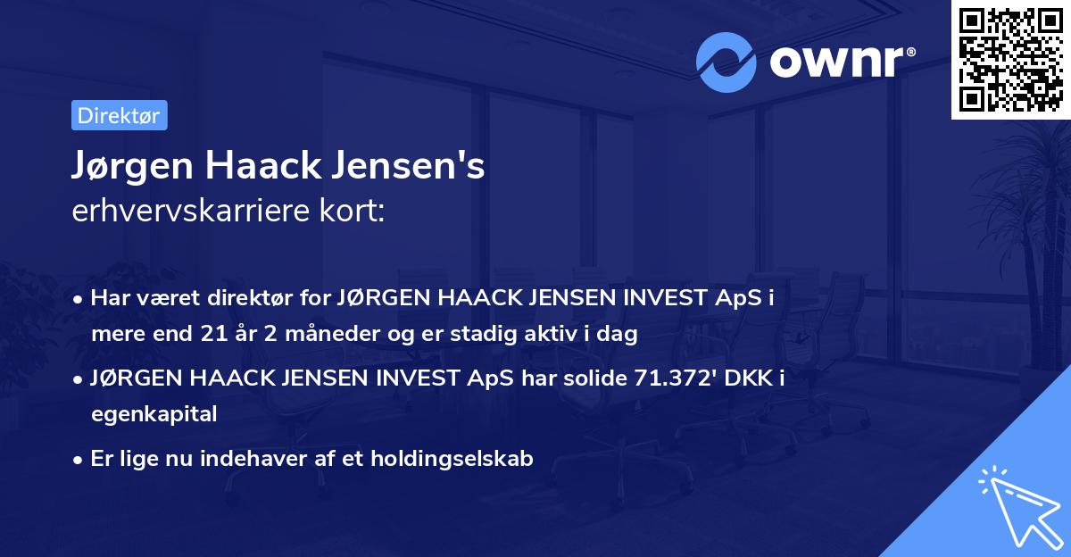 Jørgen Haack Jensen's erhvervskarriere kort