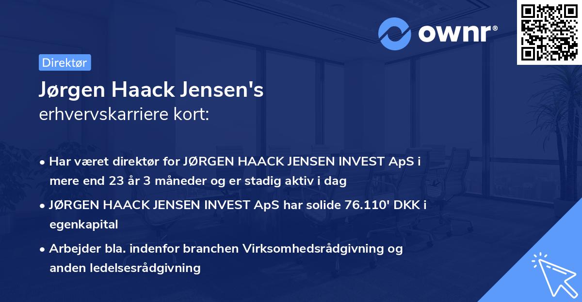 Jørgen Haack Jensen's erhvervskarriere kort