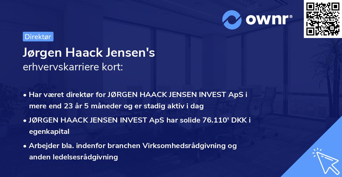 Jørgen Haack Jensen's erhvervskarriere kort
