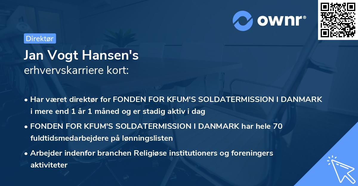 Jan Vogt Hansen's erhvervskarriere kort