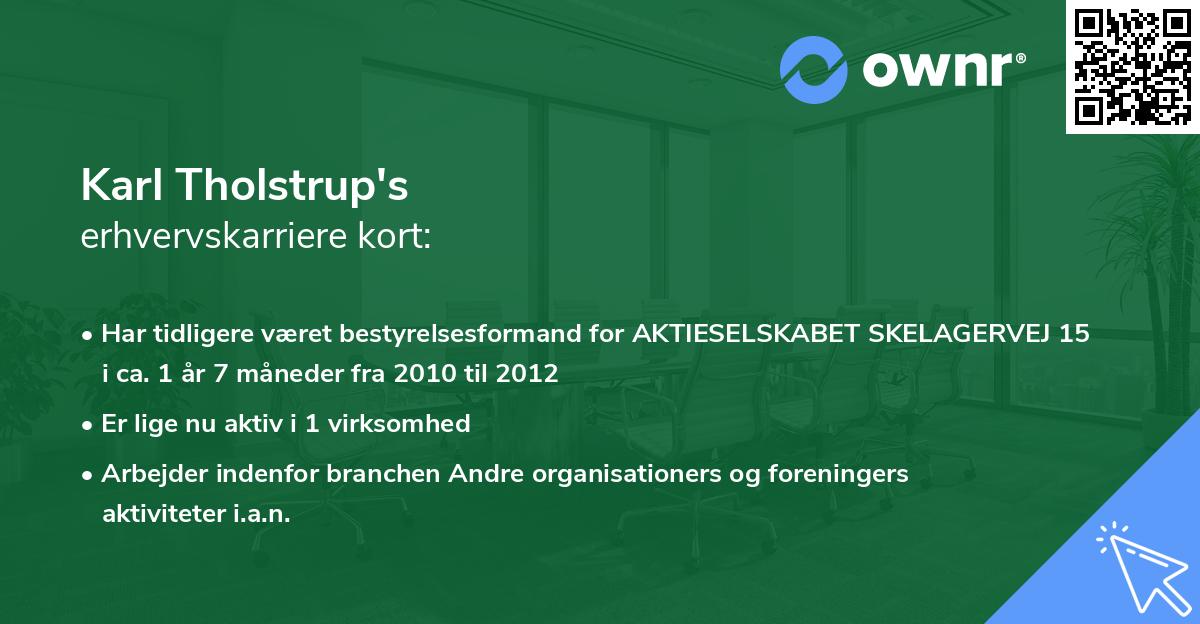 Karl Tholstrup's erhvervskarriere kort