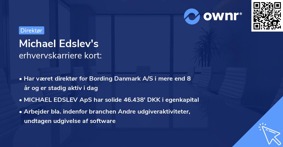 Michael Edslev's erhvervskarriere kort