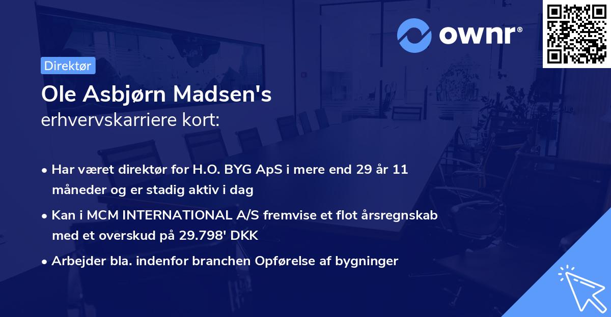 Ole Asbjørn Madsen's erhvervskarriere kort
