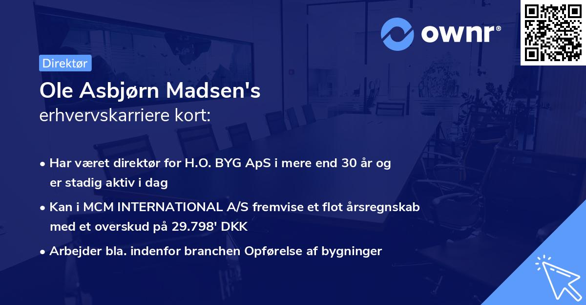 Ole Asbjørn Madsen's erhvervskarriere kort