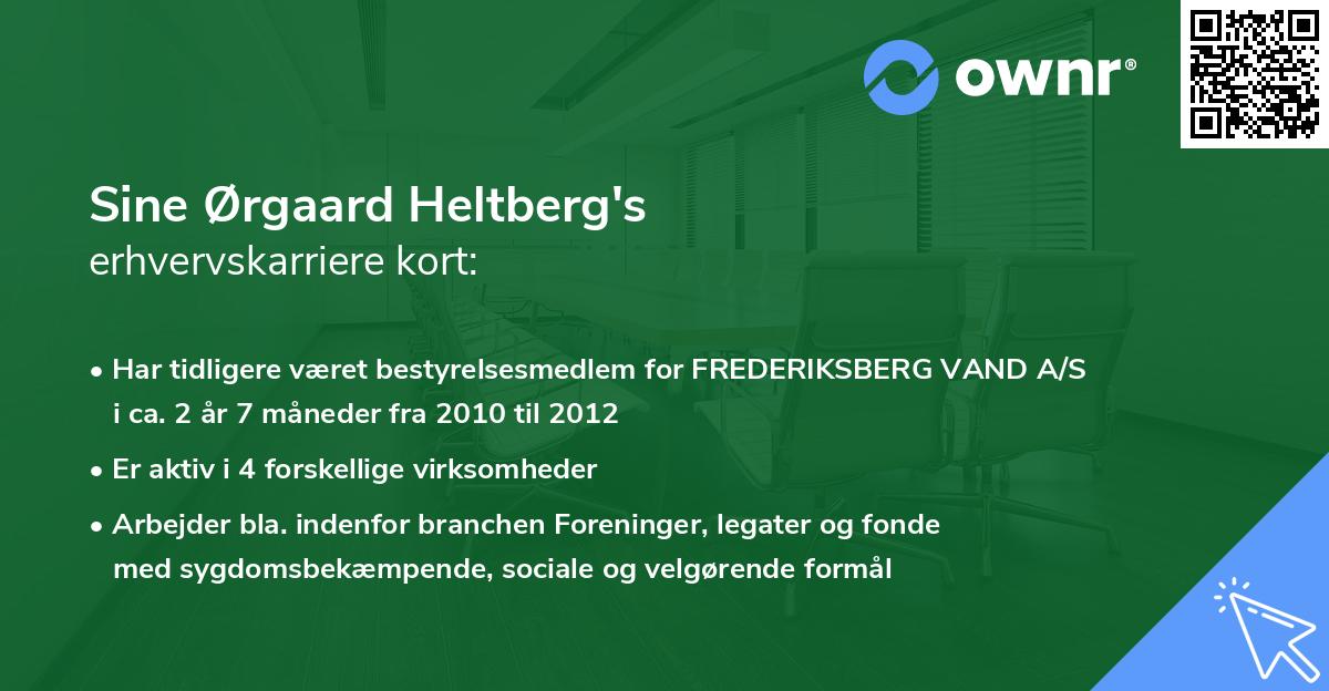 Sine Ørgaard Heltberg's erhvervskarriere kort