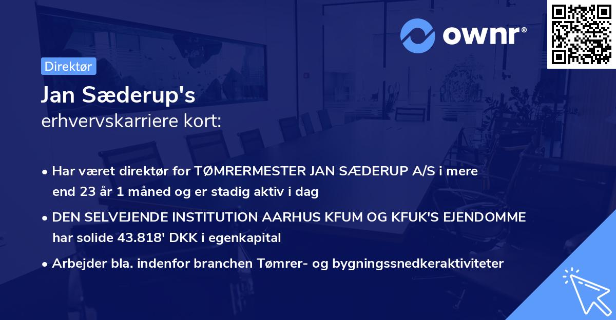 Jan Sæderup's erhvervskarriere kort