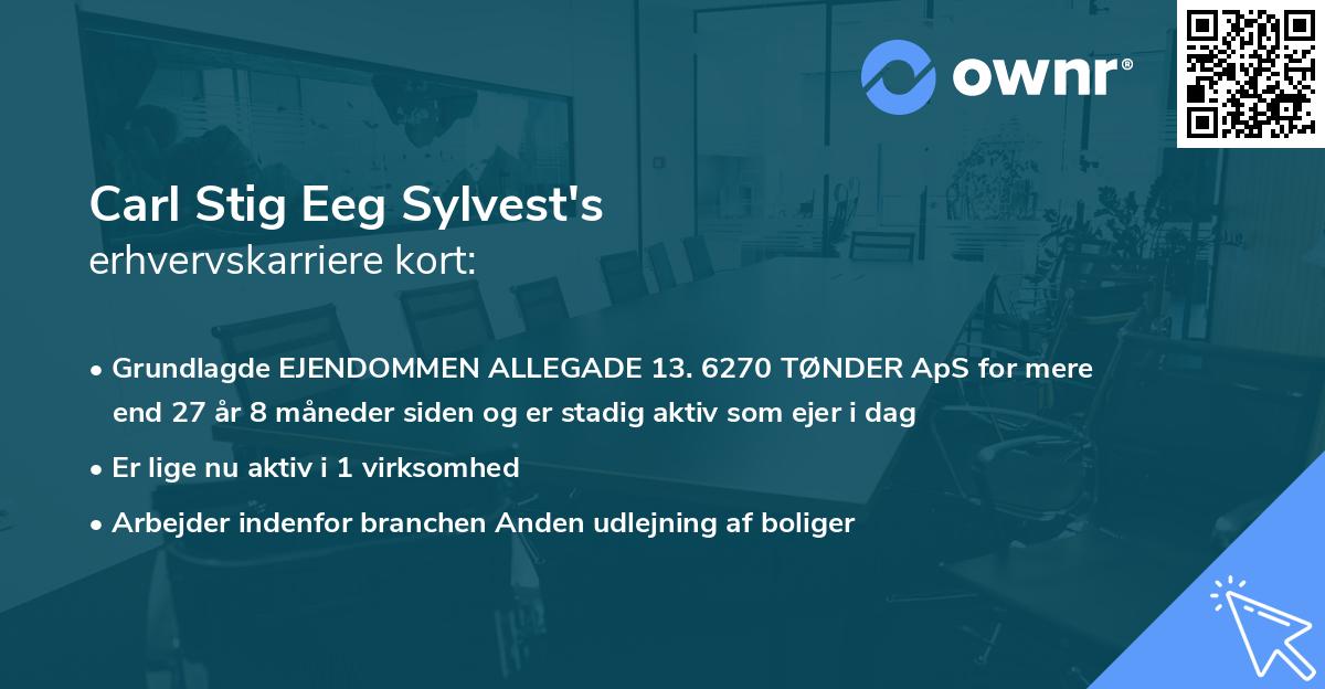 Carl Stig Eeg Sylvest's erhvervskarriere kort