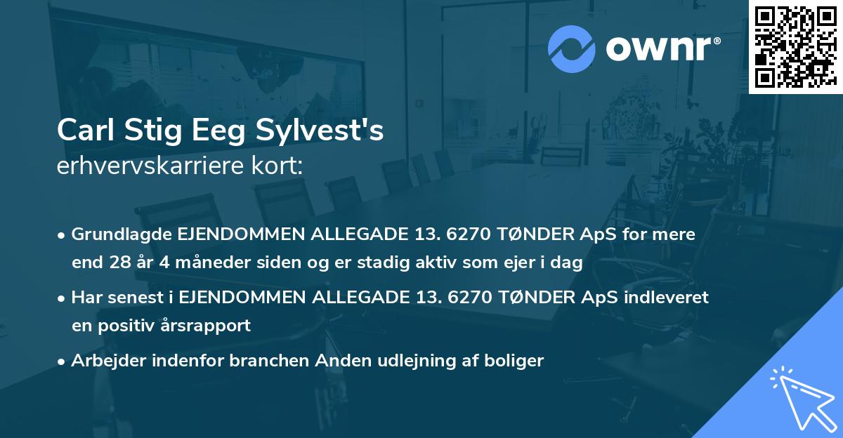 Carl Stig Eeg Sylvest's erhvervskarriere kort