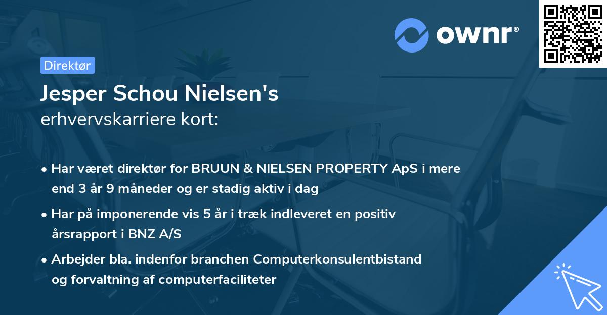 Jesper Schou Nielsen's erhvervskarriere kort