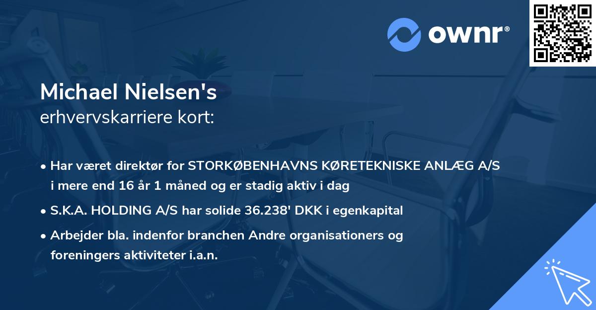 Michael Nielsen's erhvervskarriere kort
