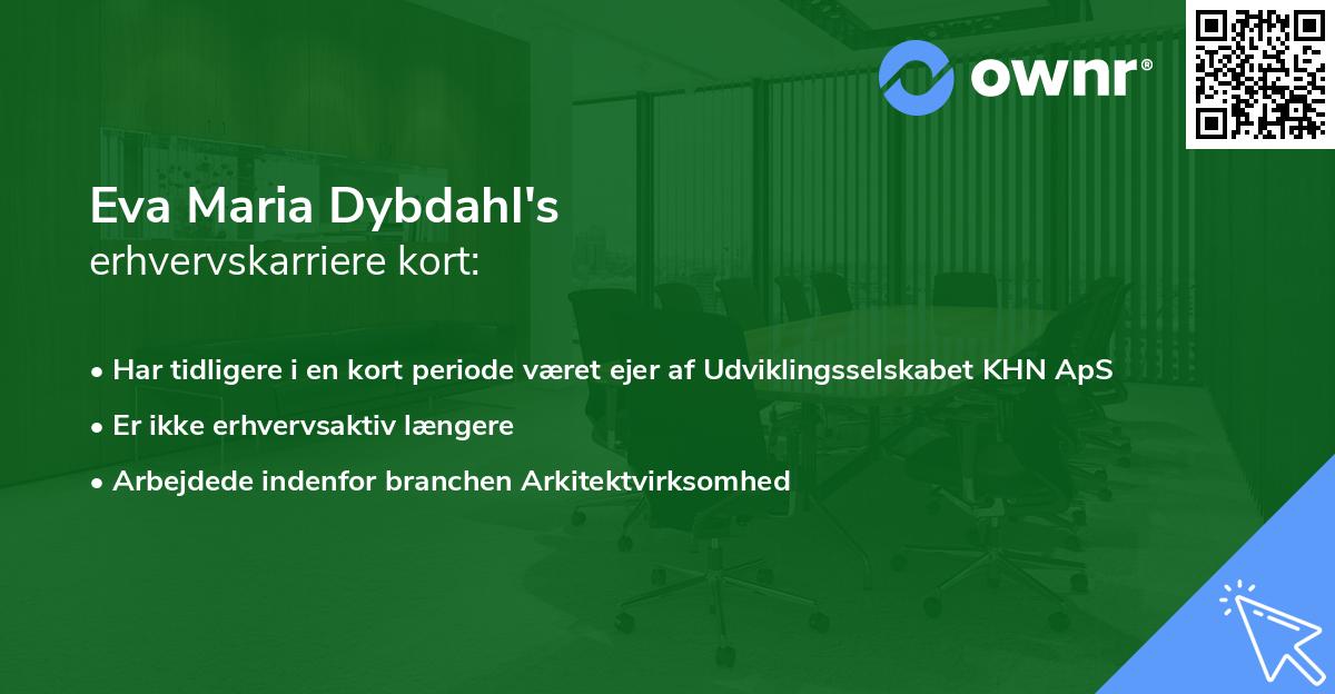 Eva Maria Dybdahl's erhvervskarriere kort