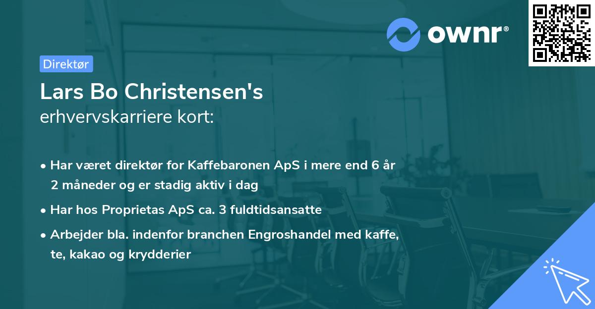 Lars Bo Christensen's erhvervskarriere kort