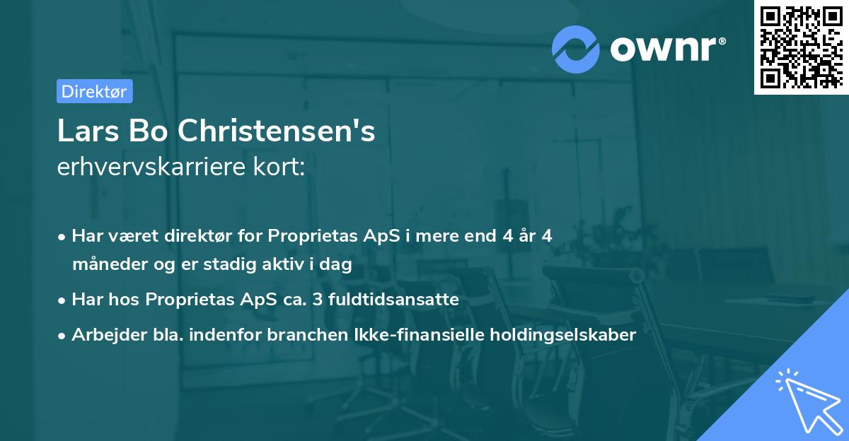 Lars Bo Christensen's erhvervskarriere kort