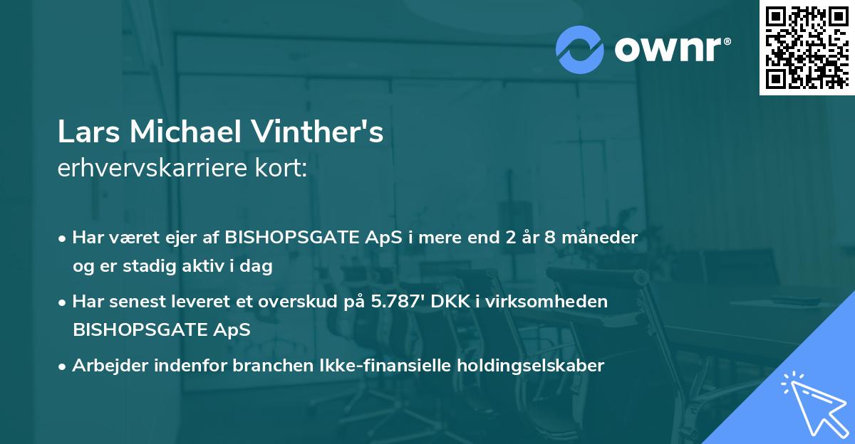 Lars Michael Vinther's erhvervskarriere kort