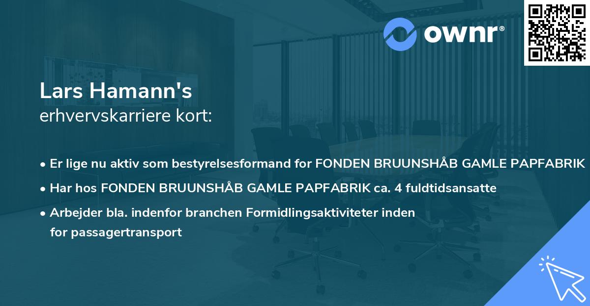 Lars Hamann's erhvervskarriere kort