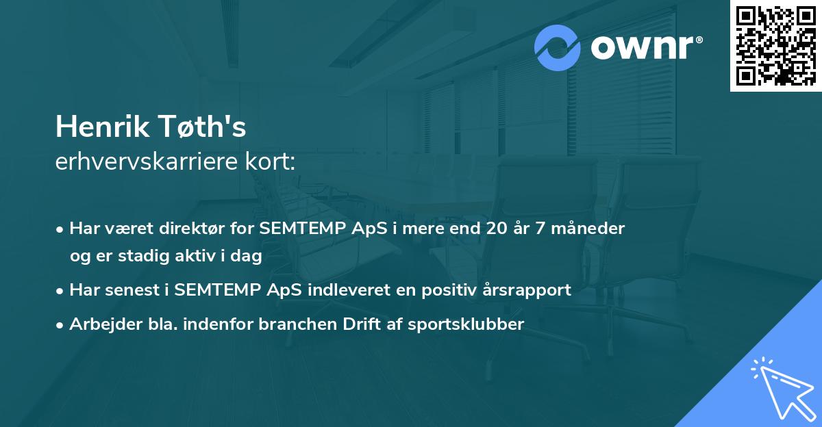 Henrik Tøth's erhvervskarriere kort