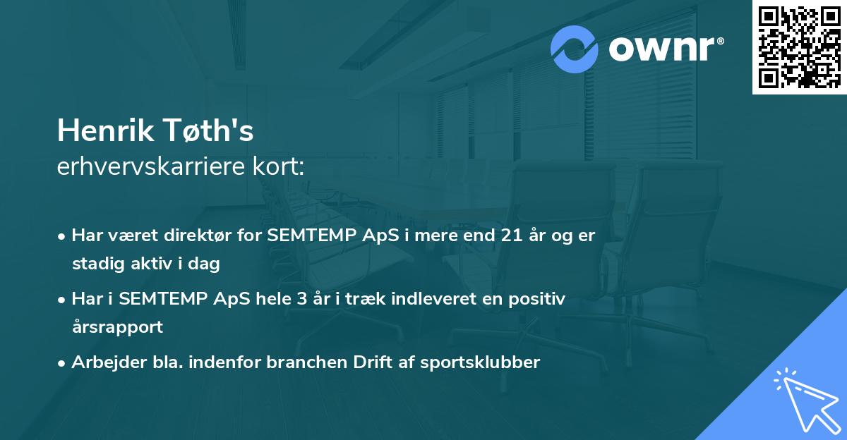 Henrik Tøth's erhvervskarriere kort