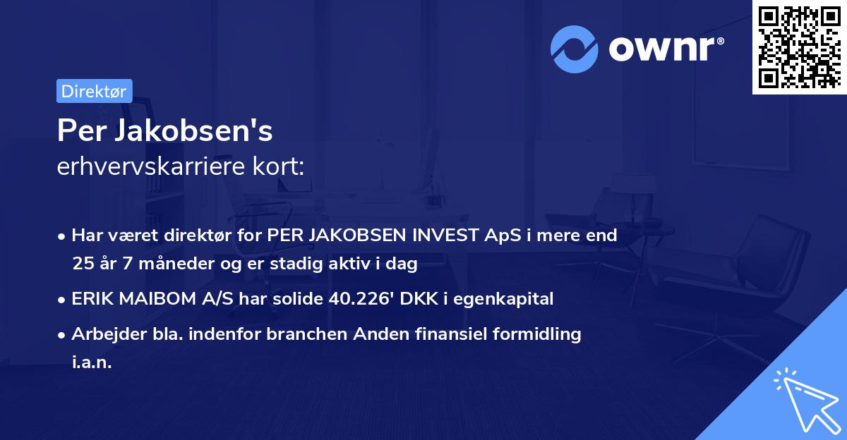 Per Jakobsen's erhvervskarriere kort