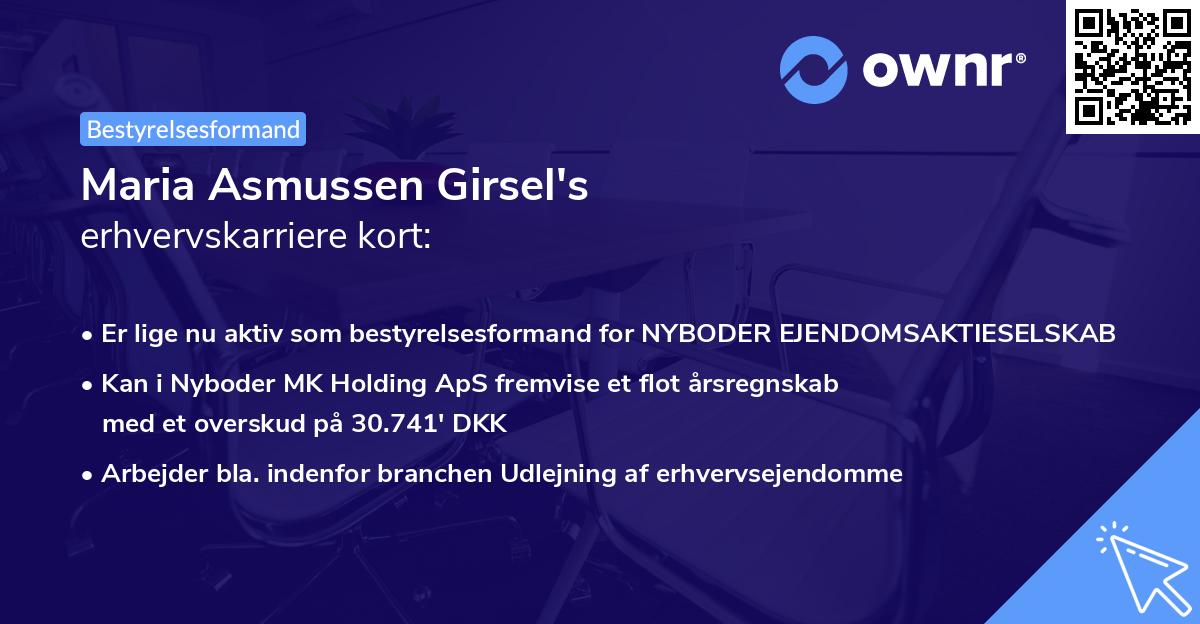 Maria Asmussen Girsel's erhvervskarriere kort