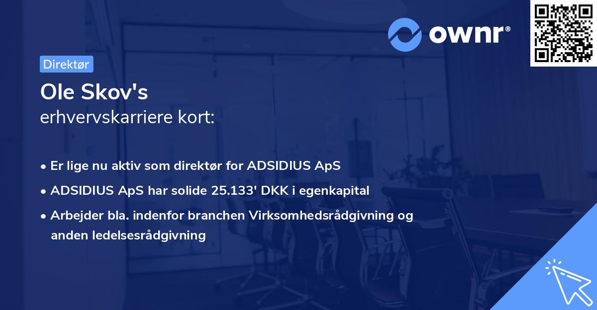 Ole Skov's erhvervskarriere kort