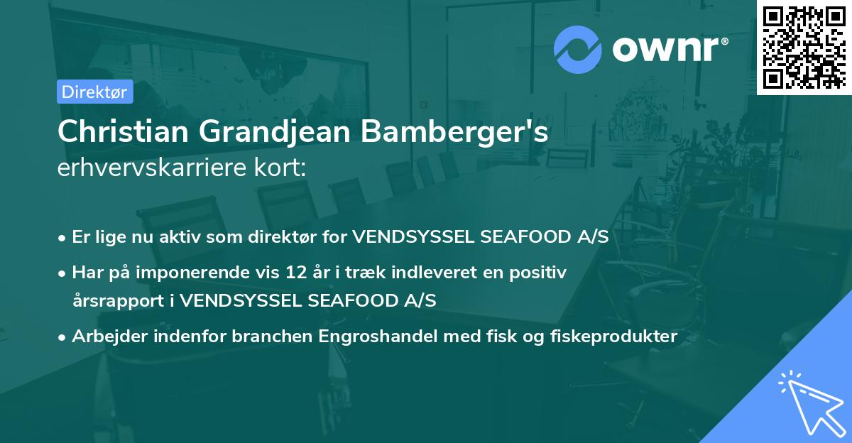 Christian Grandjean Bamberger's erhvervskarriere kort