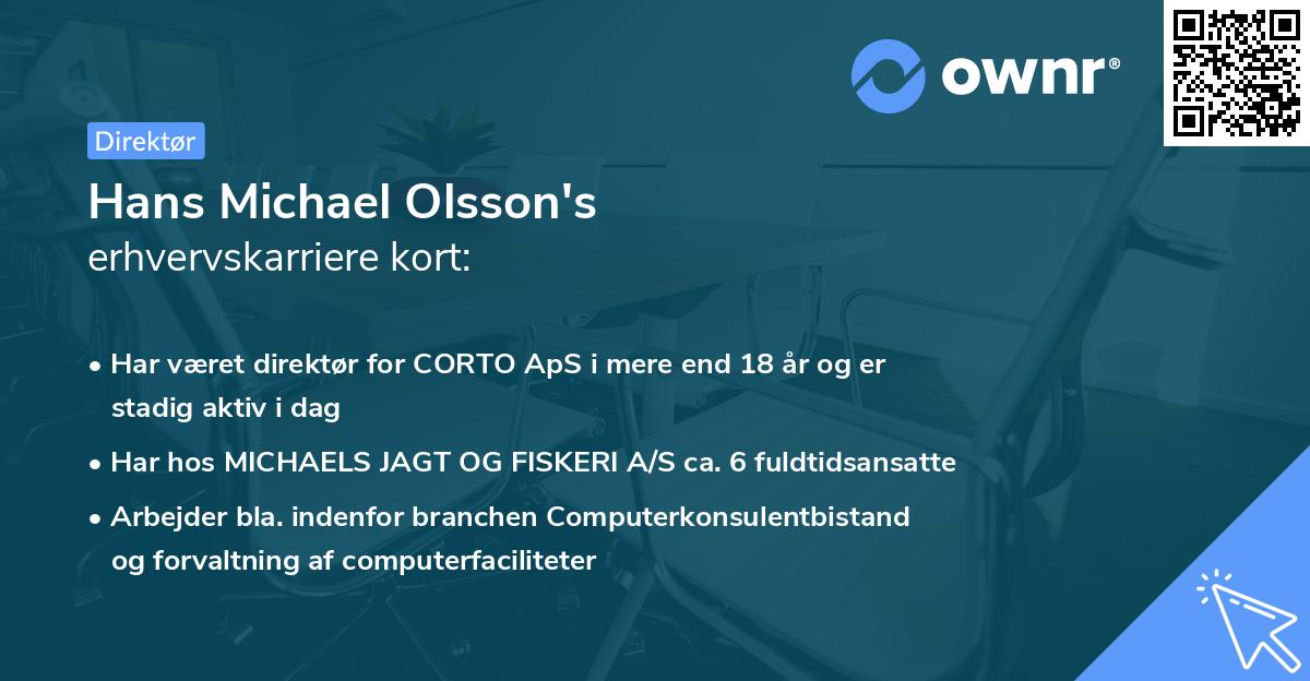 Hans Michael Olsson's erhvervskarriere kort