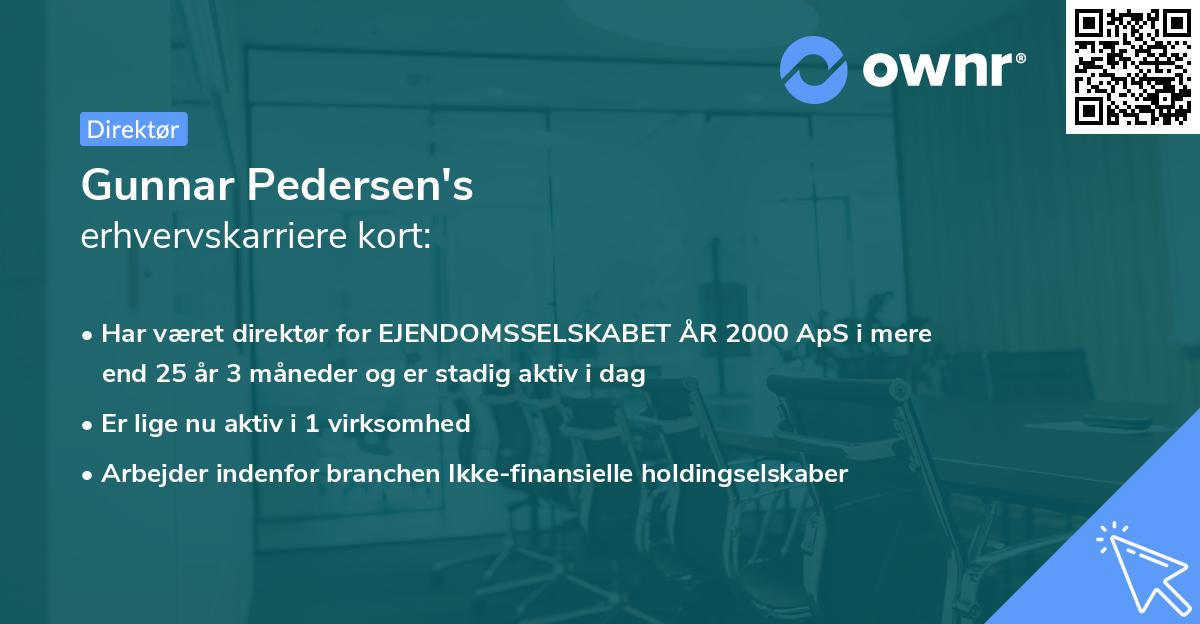 Gunnar Pedersen's erhvervskarriere kort
