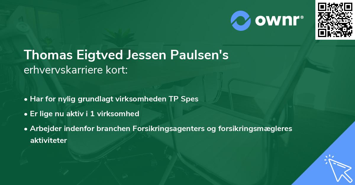 Thomas Eigtved Jessen Paulsen's erhvervskarriere kort