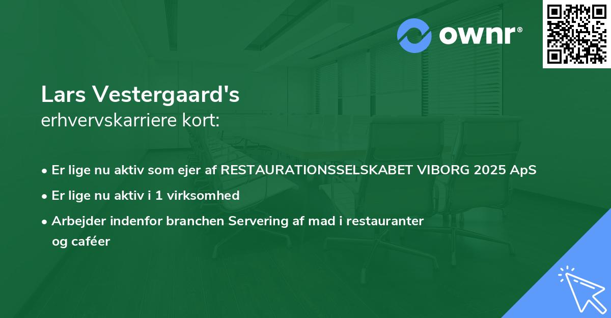 Lars Vestergaard's erhvervskarriere kort