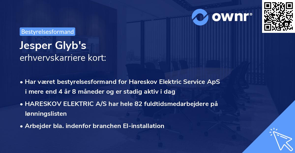 Jesper Glyb's erhvervskarriere kort