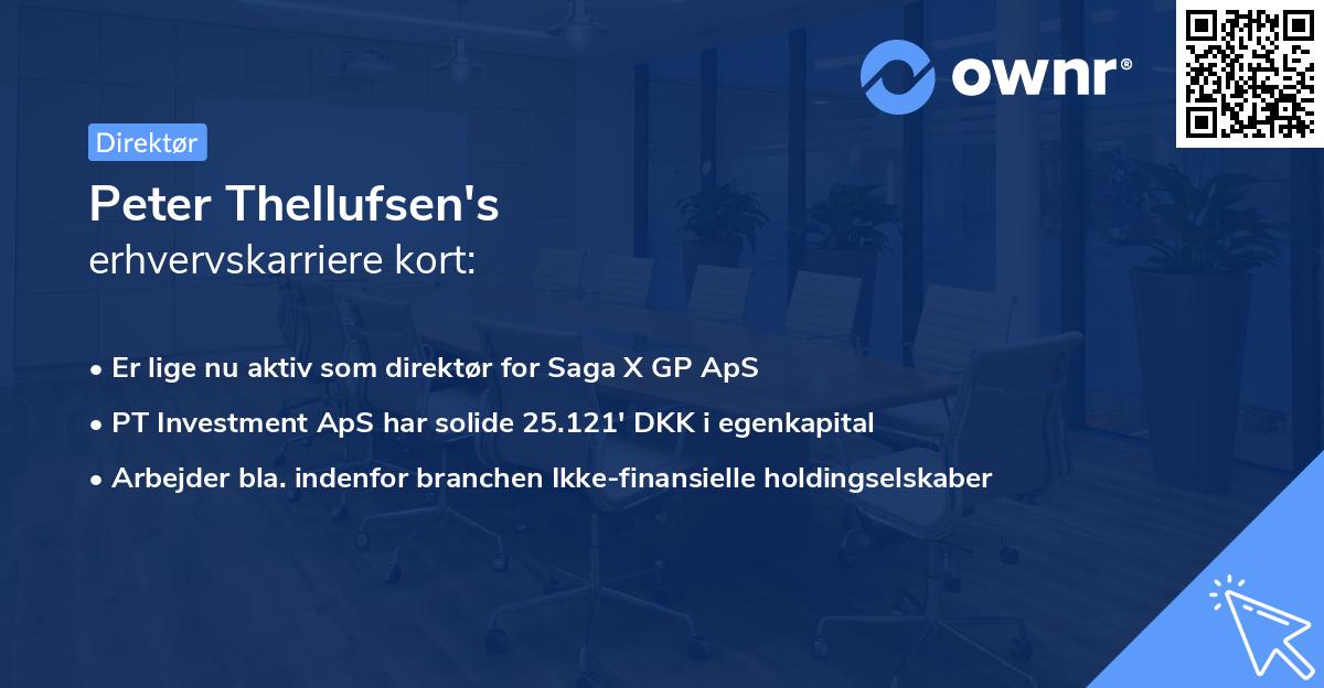 Peter Thellufsen's erhvervskarriere kort