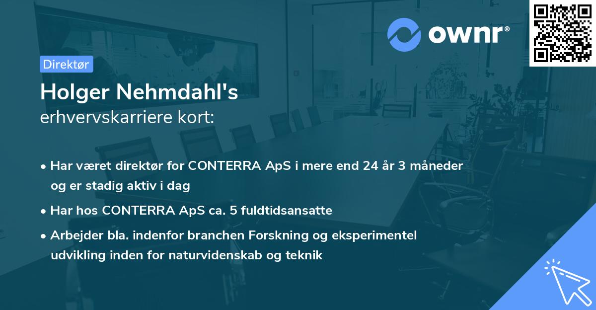 Holger Nehmdahl's erhvervskarriere kort